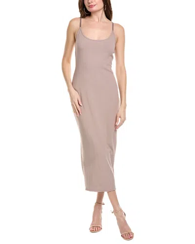 Bebe Rib Tank Maxi Dress In Neutral