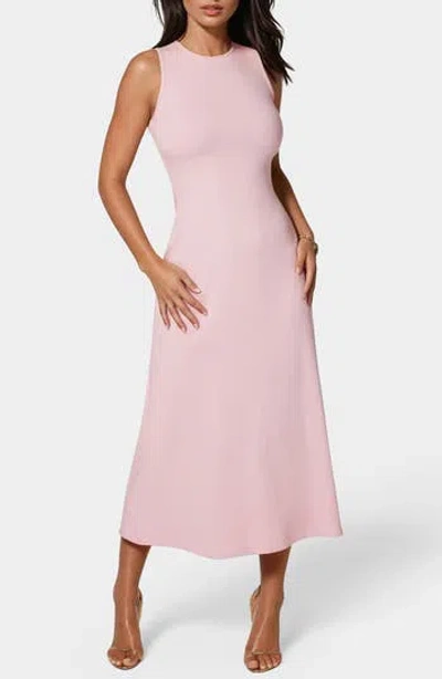 Bebe Ribbed A-line Maxi Tank Dress In Pink