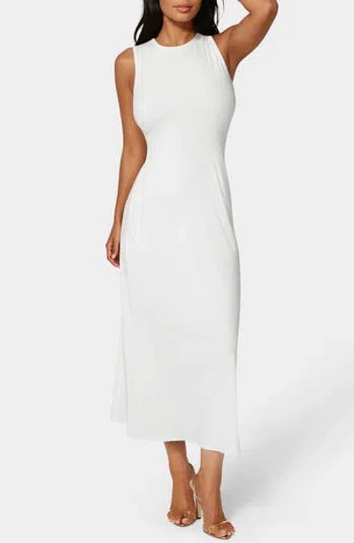 Bebe Ribbed A-line Maxi Tank Dress In White