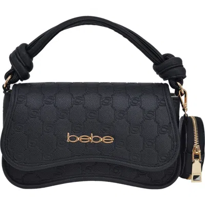 Bebe Romina Embossed Satchel With Zip Pouch In Black