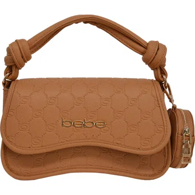 Bebe Romina Embossed Satchel With Zip Pouch In Brown