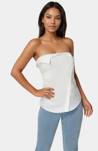 BEBE BEBE RUCHED ASYMMETRIC TOP
