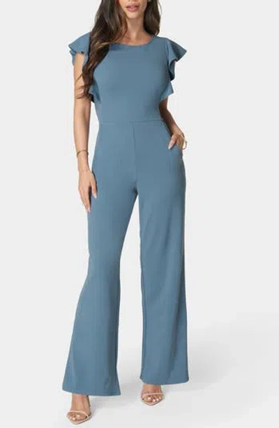 BEBE BEBE RUFFLE SCUBA JUMPSUIT