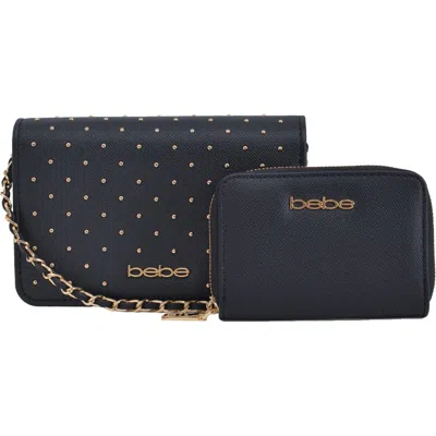 Bebe Sagan Stud Crossbody And Zip Wallet In Black