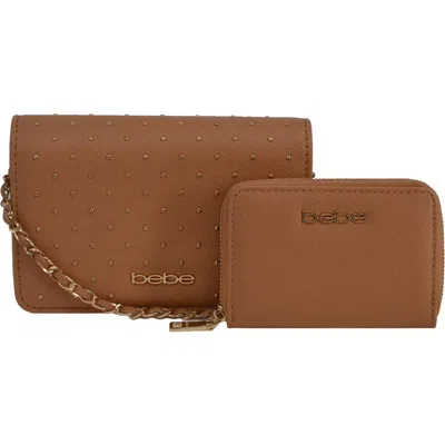 Bebe Sagan Stud Crossbody And Zip Wallet In Brown