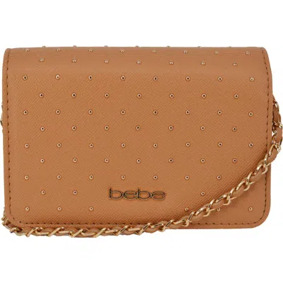 Bebe Sagan Studded Crossbody Bag In Brown