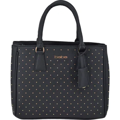 Bebe Sagan Studded Satchel In Black