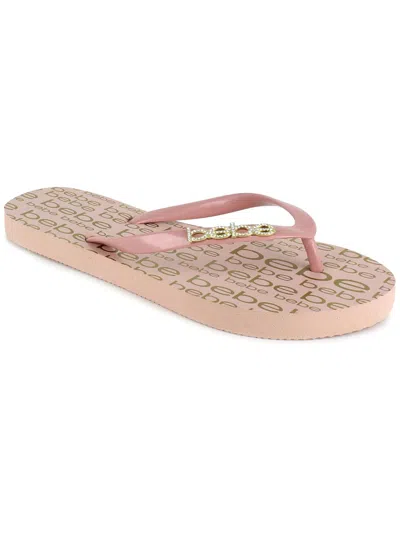 Bebe Samirah Womens Flip-flops Slip On Thong Sandals In Pink