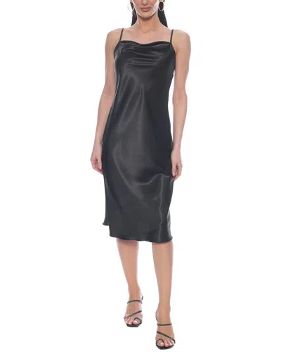 Bebe Satin Cowl Midi Dress In Black