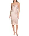 Bebe Satin Jacquard Midi Slip Dress In Neutral
