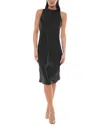 Bebe Satin Midi Dress In Black
