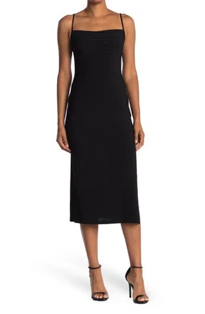 Bebe Scoop Neck Midi Dress In Black