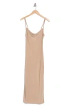 Bebe Scoop Neck Midi Dress In Dark Gold