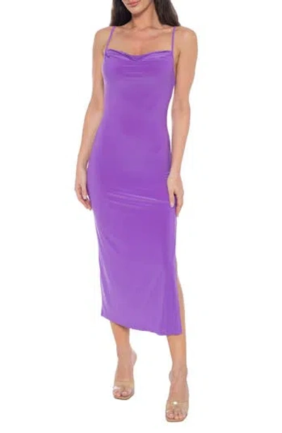Bebe Cowl Jersey Maxi Dress In Purple
