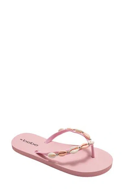 Bebe Seashell Flip Flop In Pink