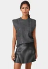 Bebe Sequin Detail Drop Shoulder Sweater In Heather Grey