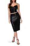 Bebe 2 Piece Sequin Square Neck Set In Black