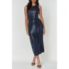 Bebe Sequin Midi Dress In Blue