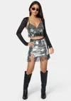 Bebe Sequins Mini Skort In Black