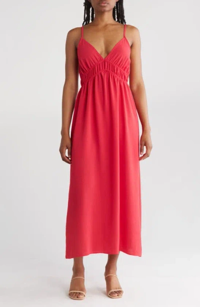 Bebe Shirred Waist Maxi Dress In Pink
