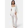 Bebe Shirring Lace Sleeve Top In White