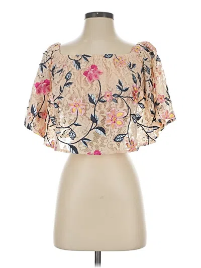 Pre-owned Bebe Short Sleeve Blouse In Pink