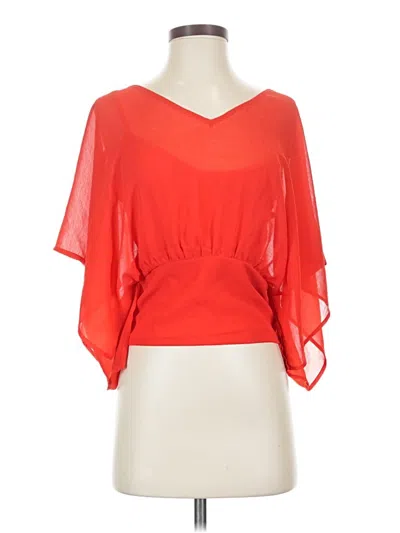Pre-owned Bebe Short Sleeve Blouse In Red