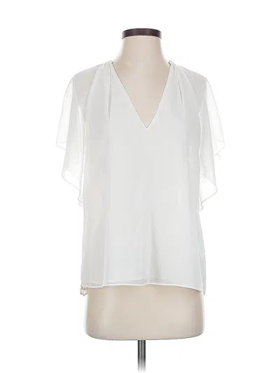 Pre-owned Bebe Short Sleeve Blouse In White