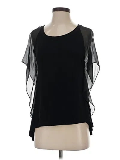 Pre-owned Bebe Short Sleeve Top Black Scoop Neck Tops