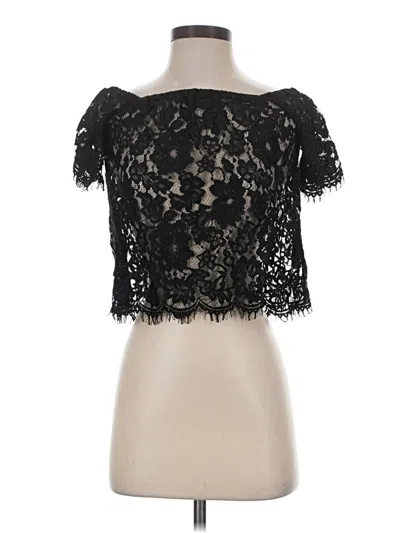 Pre-owned Bebe Short Sleeve Top Black Strapless Neckline Tops