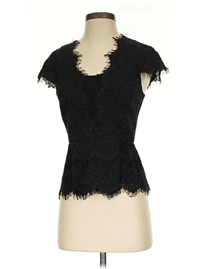 Pre-owned Bebe Short Sleeve Top Black Sweetheart Neckline Tops