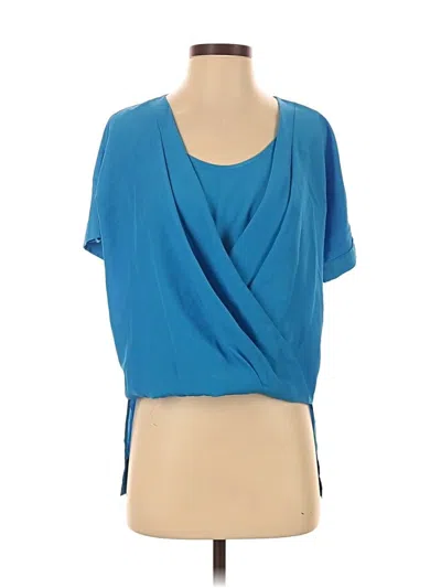 Pre-owned Bebe Short Sleeve Top Blue Cowl Neck Tops