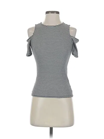 Pre-owned Bebe Short Sleeve Top Gray Cold Shoulder Neckline Tops