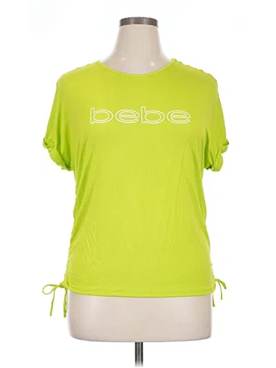 Pre-owned Bebe Short Sleeve Top Green Keyhole Neckline Tops