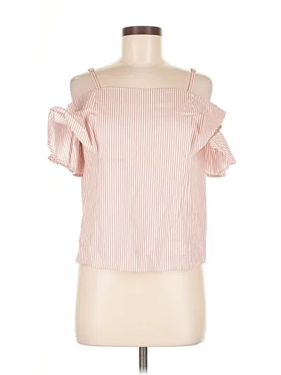 Pre-owned Bebe Short Sleeve Top Pink Cold Shoulder Neckline Tops