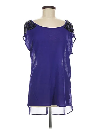 Pre-owned Bebe Short Sleeve Top Purple Cold Shoulder Neckline Tops