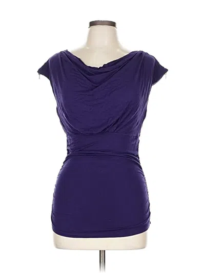 Pre-owned Bebe Short Sleeve Top Purple Cowl Neck Tops