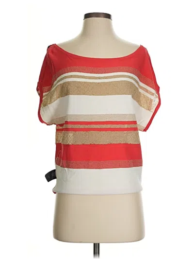 Pre-owned Bebe Short Sleeve Top Red One Shoulder Neckline Tops