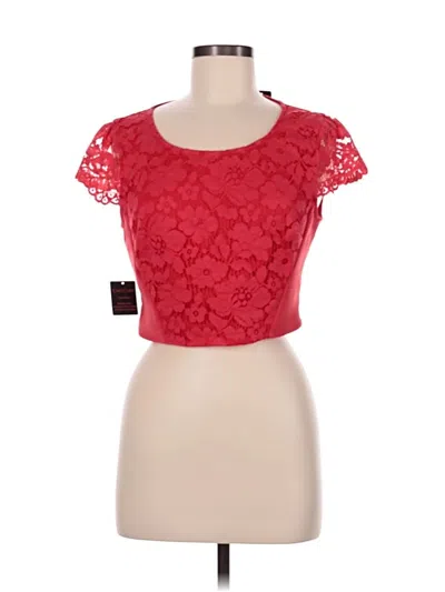 Pre-owned Bebe Short Sleeve Top Red Sweetheart Neckline Tops