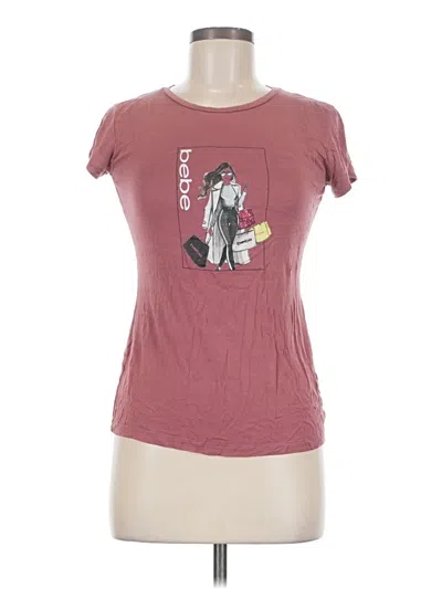 Pre-owned Bebe Short Sleeve T-shirt In Burgundy