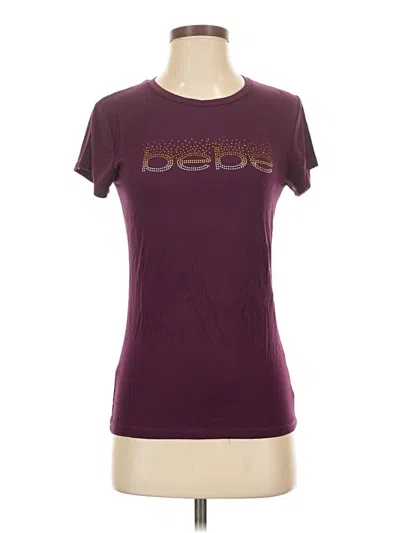 Pre-owned Bebe Short Sleeve T-shirt In Burgundy
