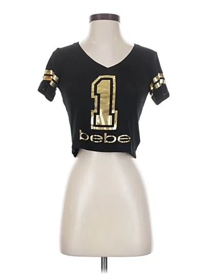 Pre-owned Bebe Short Sleeve T-shirt In Gold