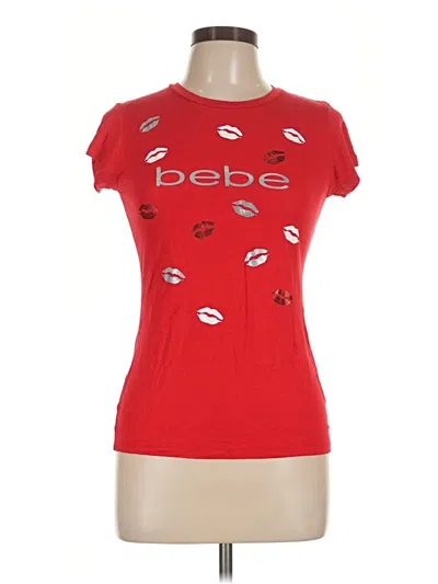 Pre-owned Bebe Short Sleeve T-shirt In Red