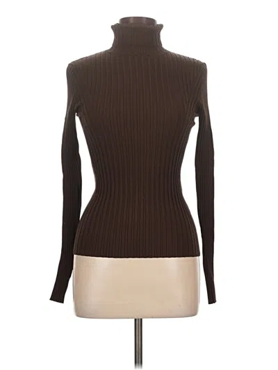 Pre-owned Bebe Silk Pullover Sweater In Brown
