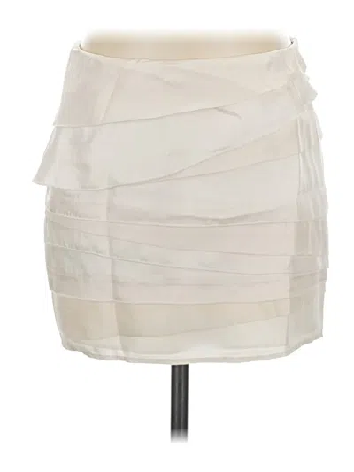 Pre-owned Bebe Silk Skirt In Ivory