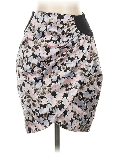 Pre-owned Bebe Silk Skirt In Silver