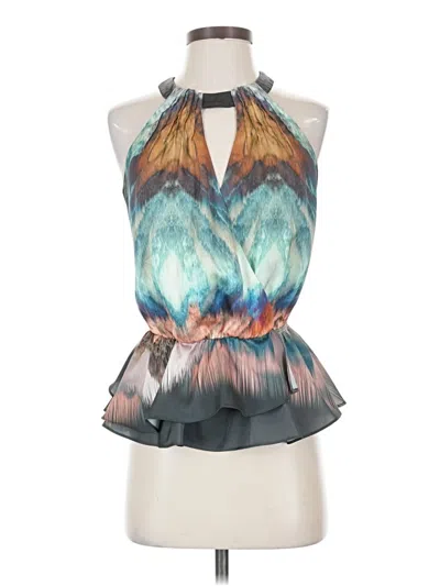 Pre-owned Bebe Sleeveless Blouse In Blue