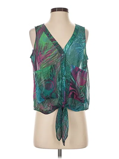 Pre-owned Bebe Sleeveless Blouse In Green