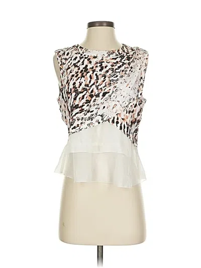 Pre-owned Bebe Sleeveless Blouse In White