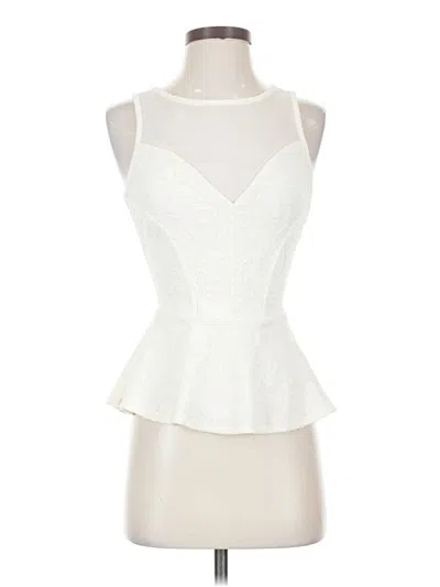 Pre-owned Bebe Sleeveless Blouse In White